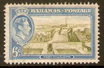 Bahamas 1938 6d Green and blue. SG159.